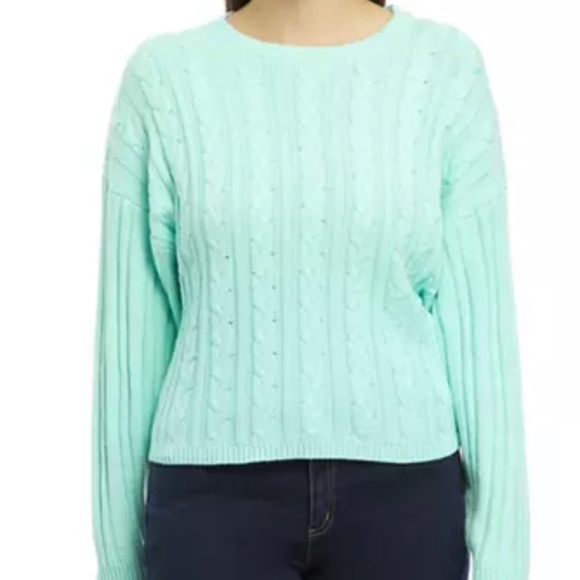 Crown and Ivy drop shoulder cable knit sweater . NWT. Retail 64.50 - Picture 1 of 6